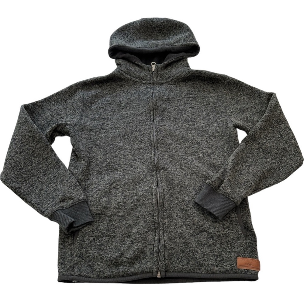 Quiksilver Hoodie Zip Up Knit Charcoal Gray Keller Boys Size Small 10
